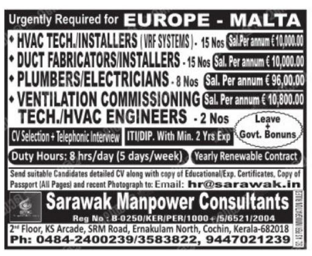 19 April 2023 Malayala Classified Gulf Jobs Newspaper 1 Page 003 E1682090852755 1024x839 
