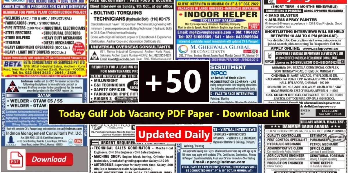 Gulf Job Vacancy Newspaper PDF 02nd March 2024